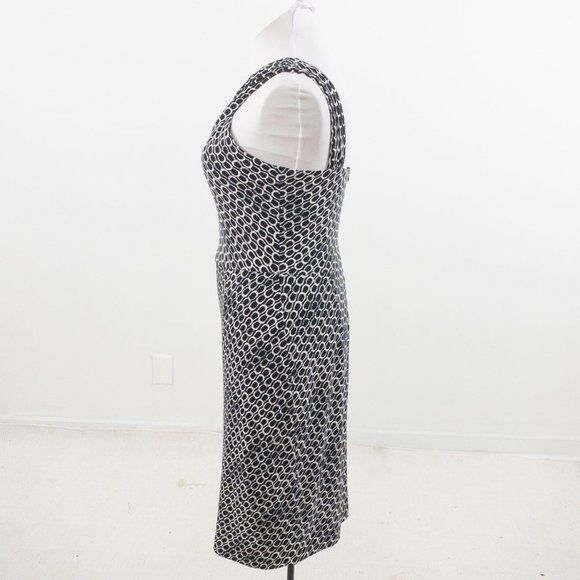 David Meister L Geometric Print Midi Dress Black - Picture 4 of 9